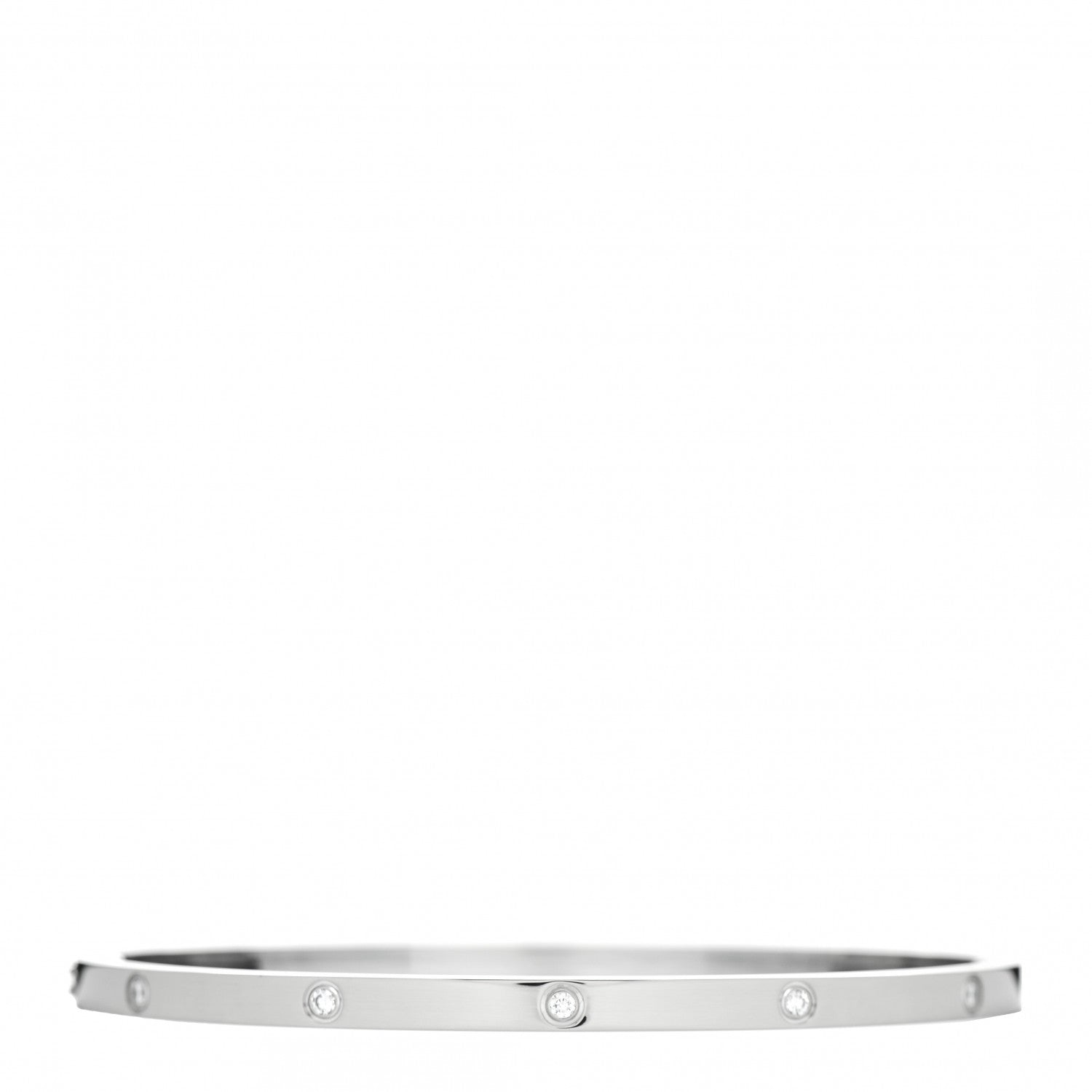 Cartier 18K White Gold 10 Diamond Small LOVE Bracelet 19 1 of 5