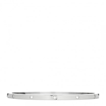 Cartier 18K White Gold 10 Diamond Small LOVE Bracelet 19 1 of 5