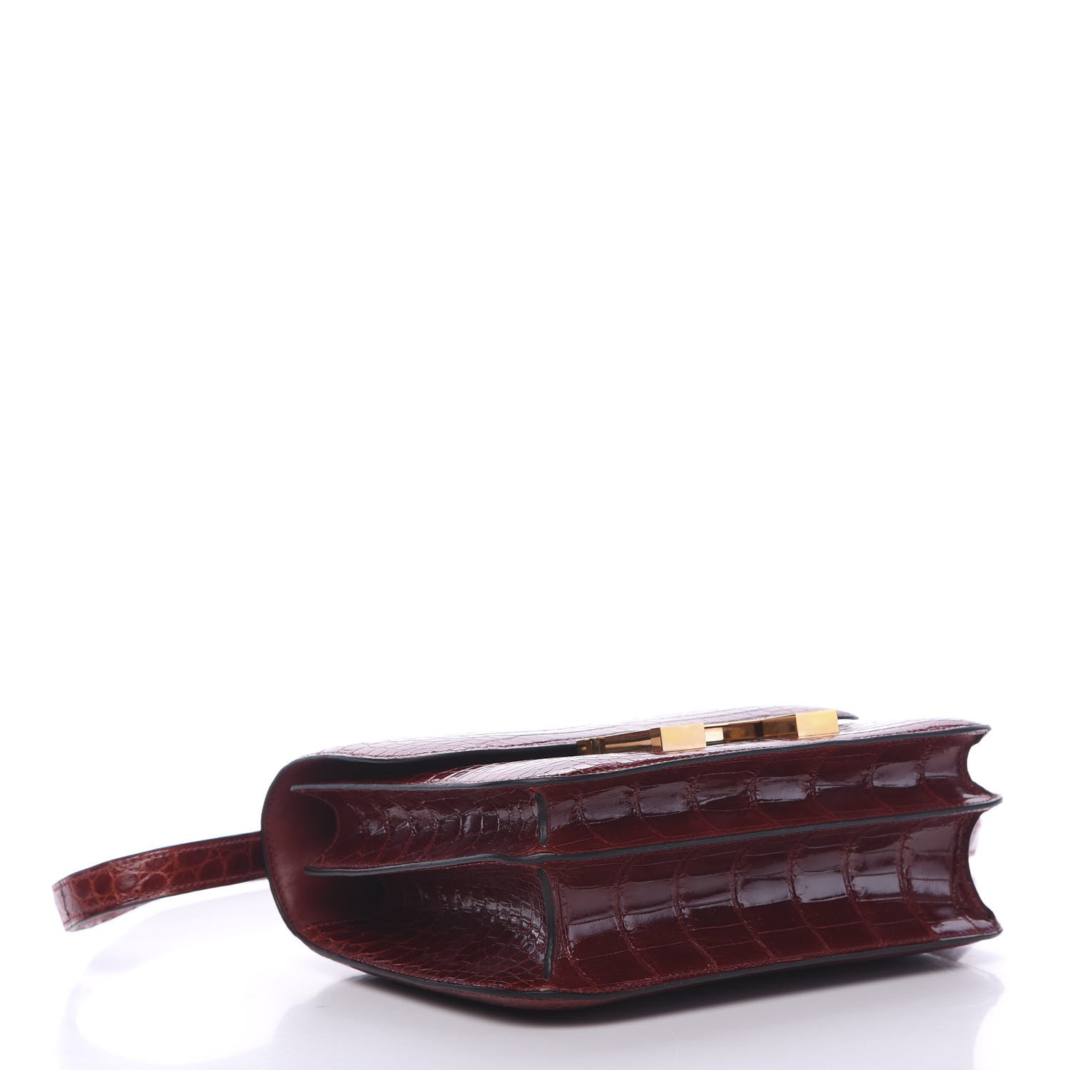 Hermes Shiny Niloticus Crocodile Lizard Marquette Constance 24 Rouge H 3 of 22