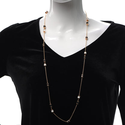 Bulgari 18K Rose Gold Black White Cermet Ceramic B.Zero1 Station Necklace 2 of 6