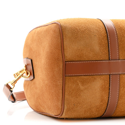 Celine Waxed Suede Calfskin Large Boston Bag Tobacco 10 of 11