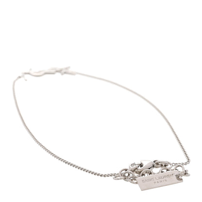 Saint Laurent Brass Monogram Charm Bracelet Silver 3 of 5