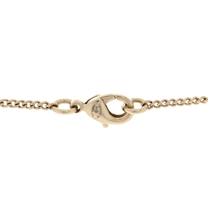Chanel Metal Lambskin Logo Necklace Black Gold 3 of 3