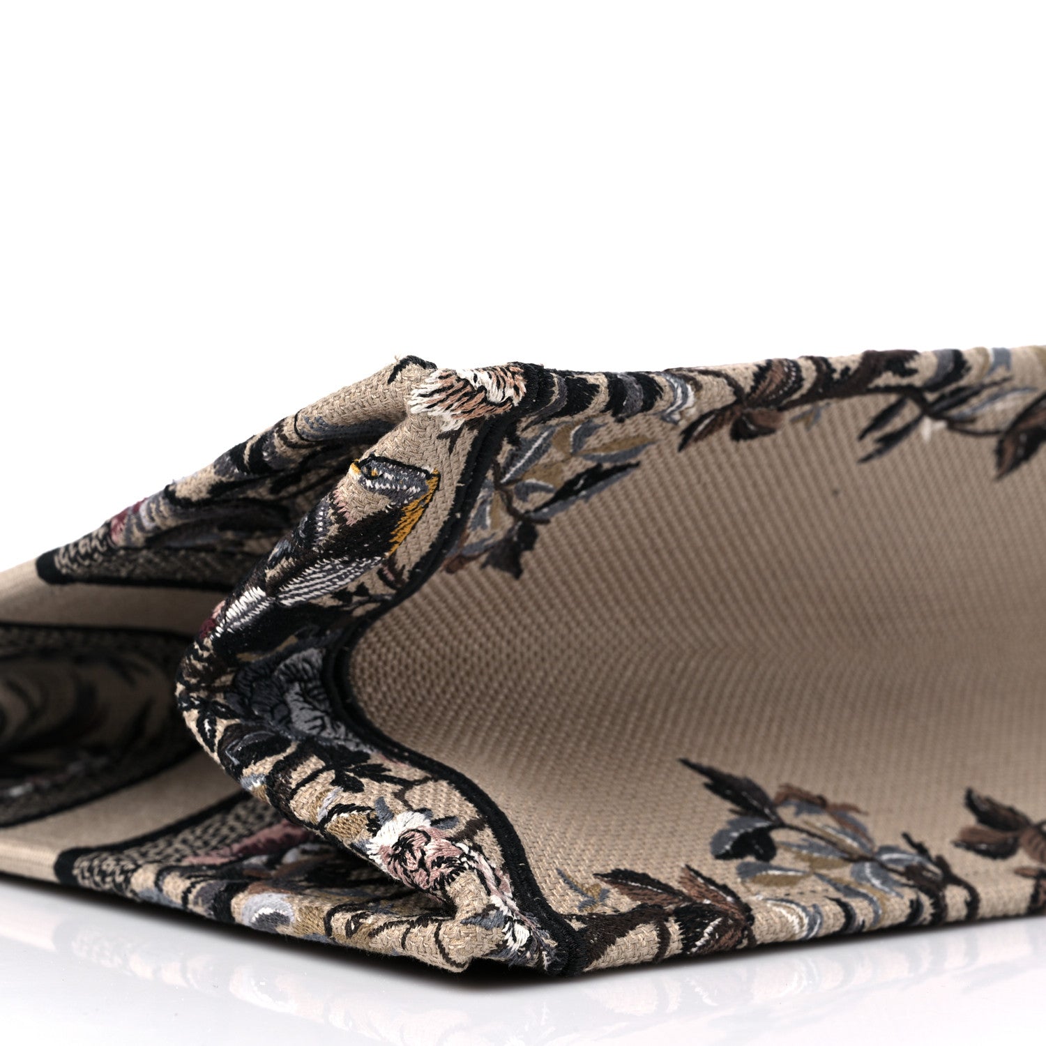 Christian Dior Canvas Embroidered Jardin D'Hiver Medium Book Tote Beige Multicolor 8 of 9