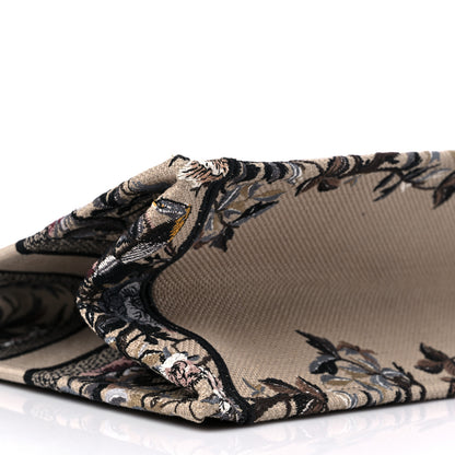 Christian Dior Canvas Embroidered Jardin D'Hiver Medium Book Tote Beige Multicolor 8 of 9