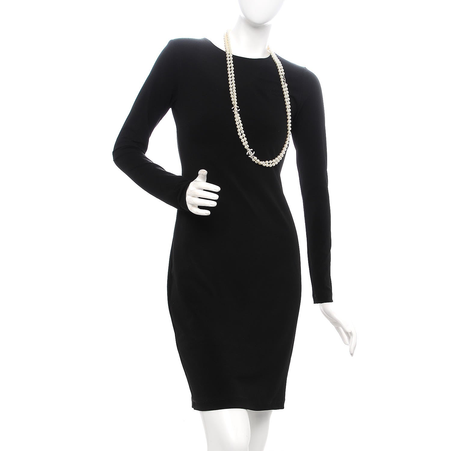 Chanel Pearl CC Long Necklace Silver 2 of 8