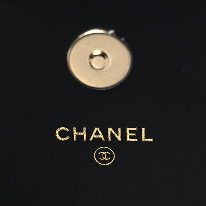 Chanel Lambskin Quilted Pearl Phone Holder With Chain Black 6 of 11