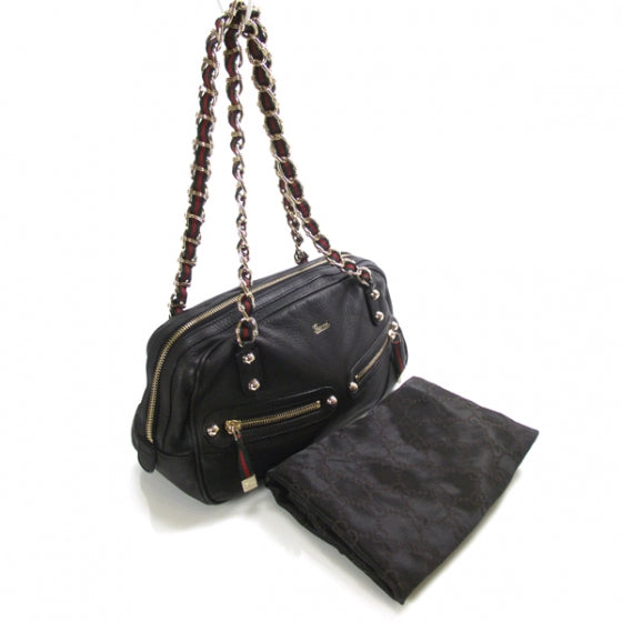 Leather Capri Satchel Black