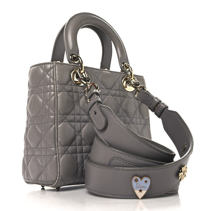 Christian Dior Lambskin Cannage Small Lucky Badges My Lady Dior Grey 3 of 13