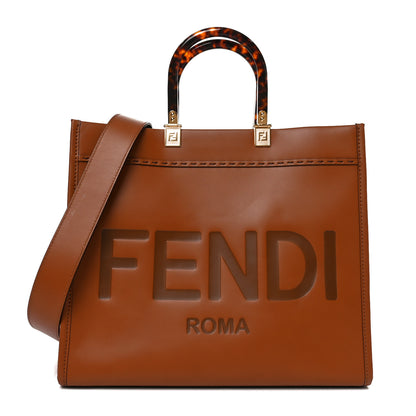Fendi Vitello King Plexiglass Medium Fendi Sunshine Shopper Tote Cuoio 1 of 9