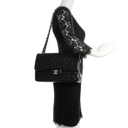 Chanel Lambskin Quilted Jumbo Double Flap Black 2 of 9