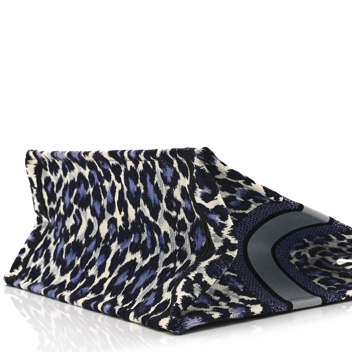 Canvas Mizza Embroidered Medium Leopard Book Tote Purple