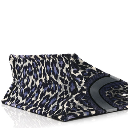 Christian Dior Canvas Mizza Embroidered Medium Leopard Book Tote Purple 10 of 10