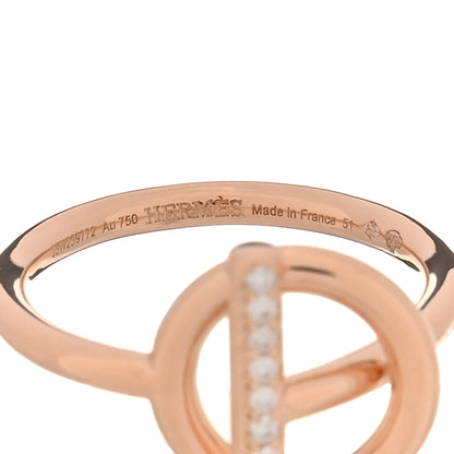 Hermes 18K Rose Gold Diamond PM Echappee Ring 51 5.75 4 of 5