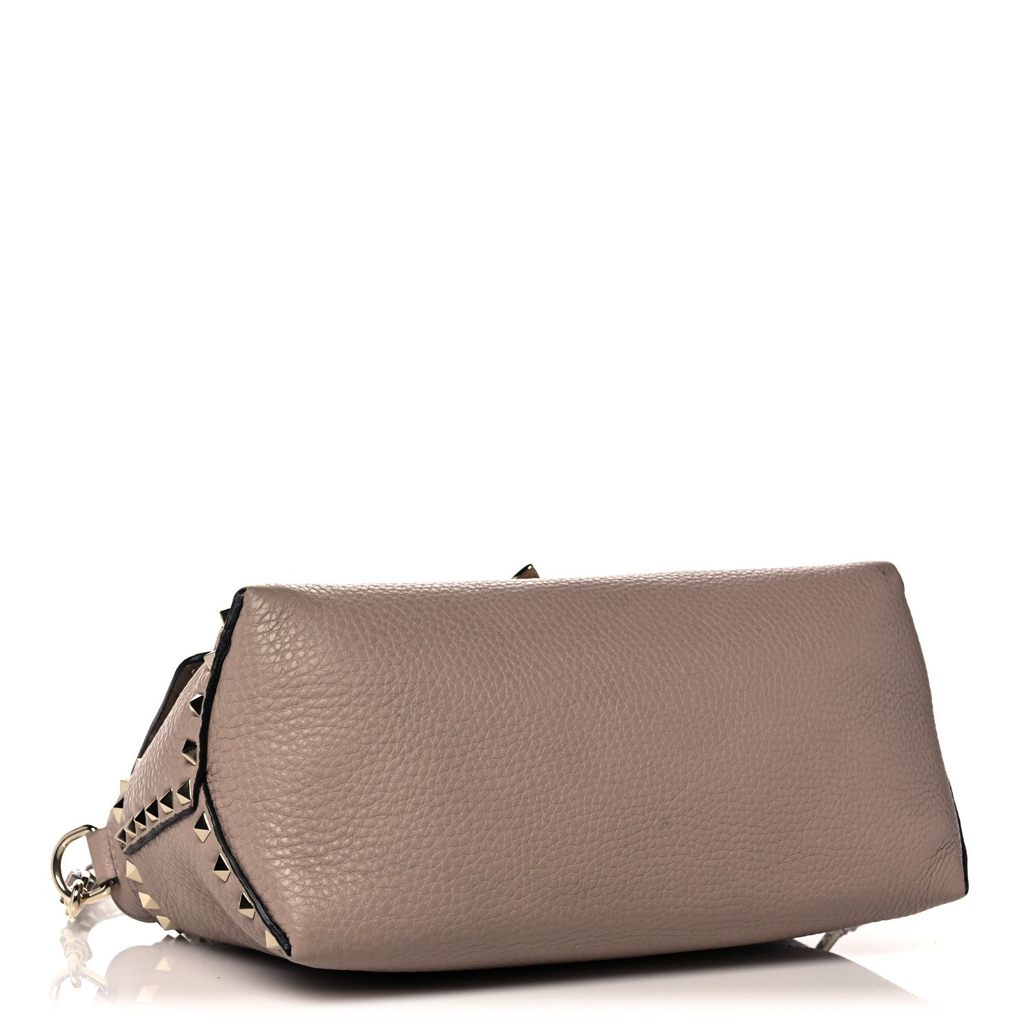 Valentino Garavani Pebbled Calfskin Rockstud Single Handle Flap Bag Poudre 3 of 12