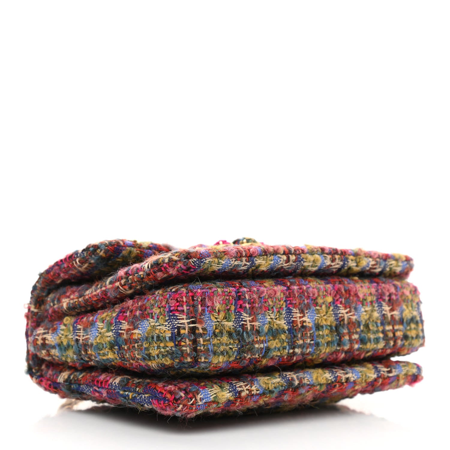 Chanel Wool Tweed Quilted Small Flap Khaki Red Pink Blue Green 3 of 10