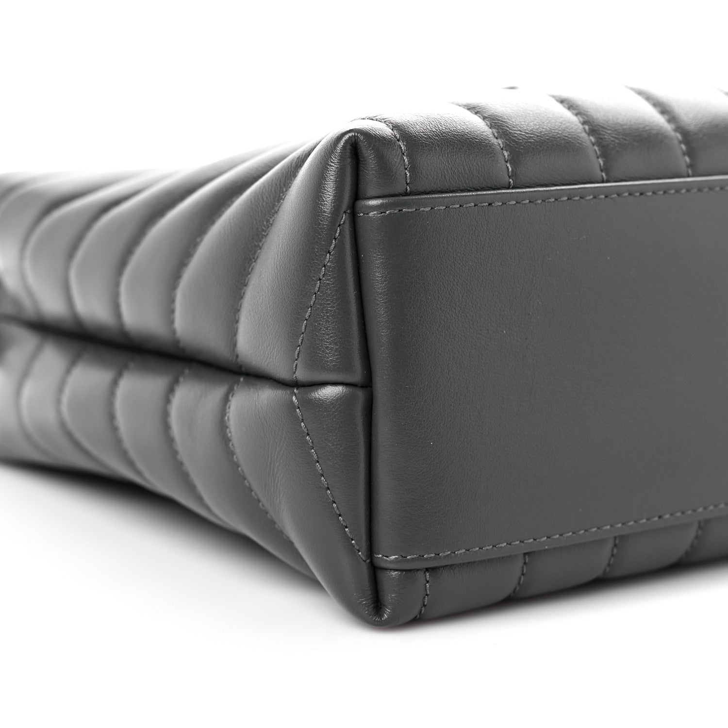 Saint Laurent Calfskin Y Quilted Monogram Small Loulou Shopper Grey 10 of 11