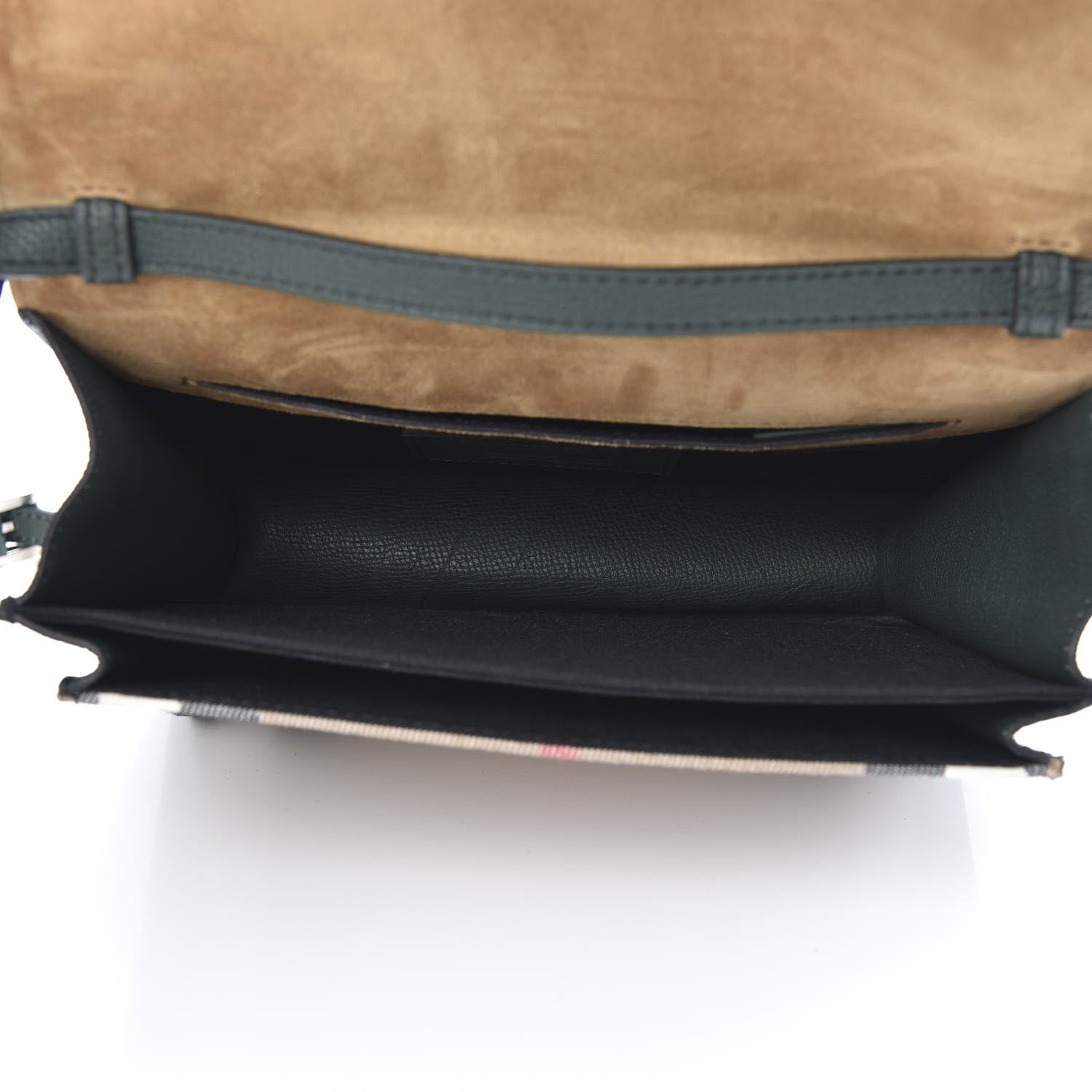 Burberry Derby Calfskin House Check Small Macken Crossbody Bag Dark Bottle Green 5 of 11