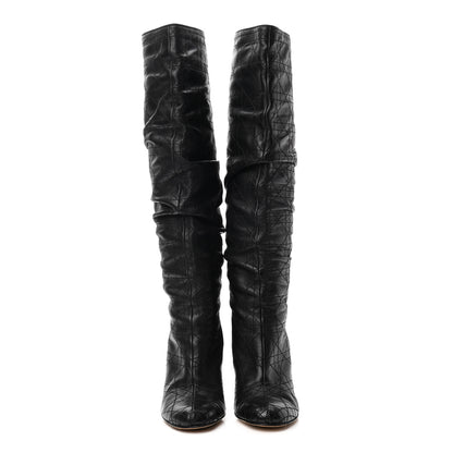 Christian Dior Lambskin Cannage Tall Boots 37 Black 2 of 10