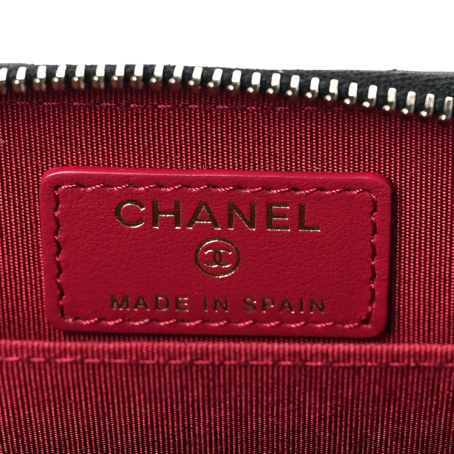 Shiny Goatskin Quilted Chanel 19 Zip Around Coin Purse Wallet Black