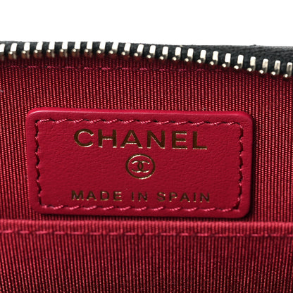 Chanel Shiny Goatskin Quilted Chanel 19 Zip Around Coin Purse Wallet Black 6 of 8