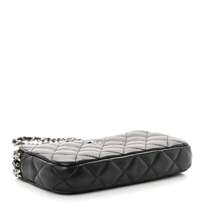 Chanel Lambskin Quilted Small Clutch With Chain Black 4 of 13