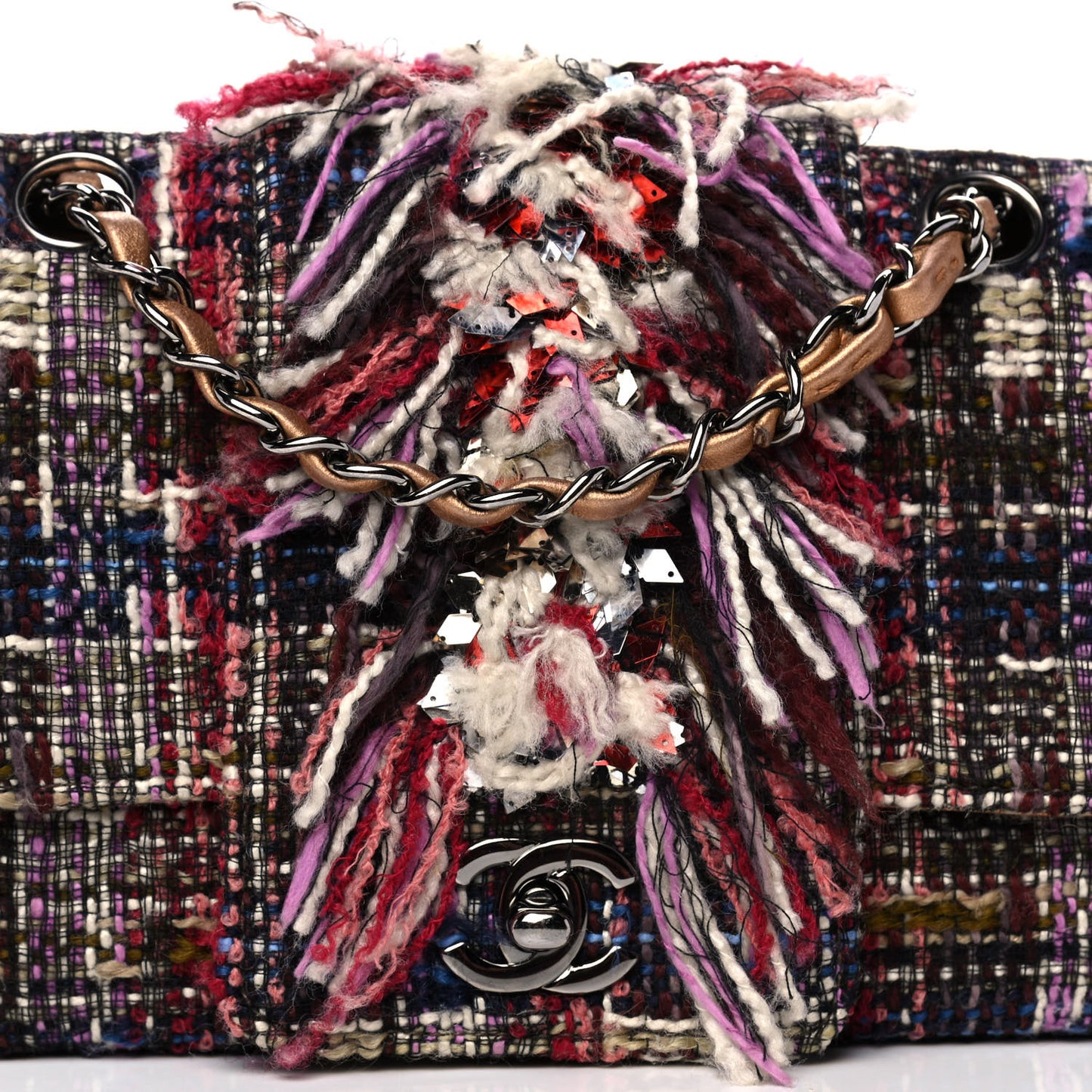 Tweed Sequin Small Fantasy Single Flap Multicolor