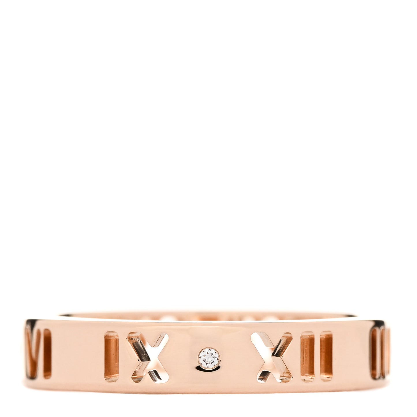 18K Rose Gold Diamond Atlas Pierced Ring 50 5.25