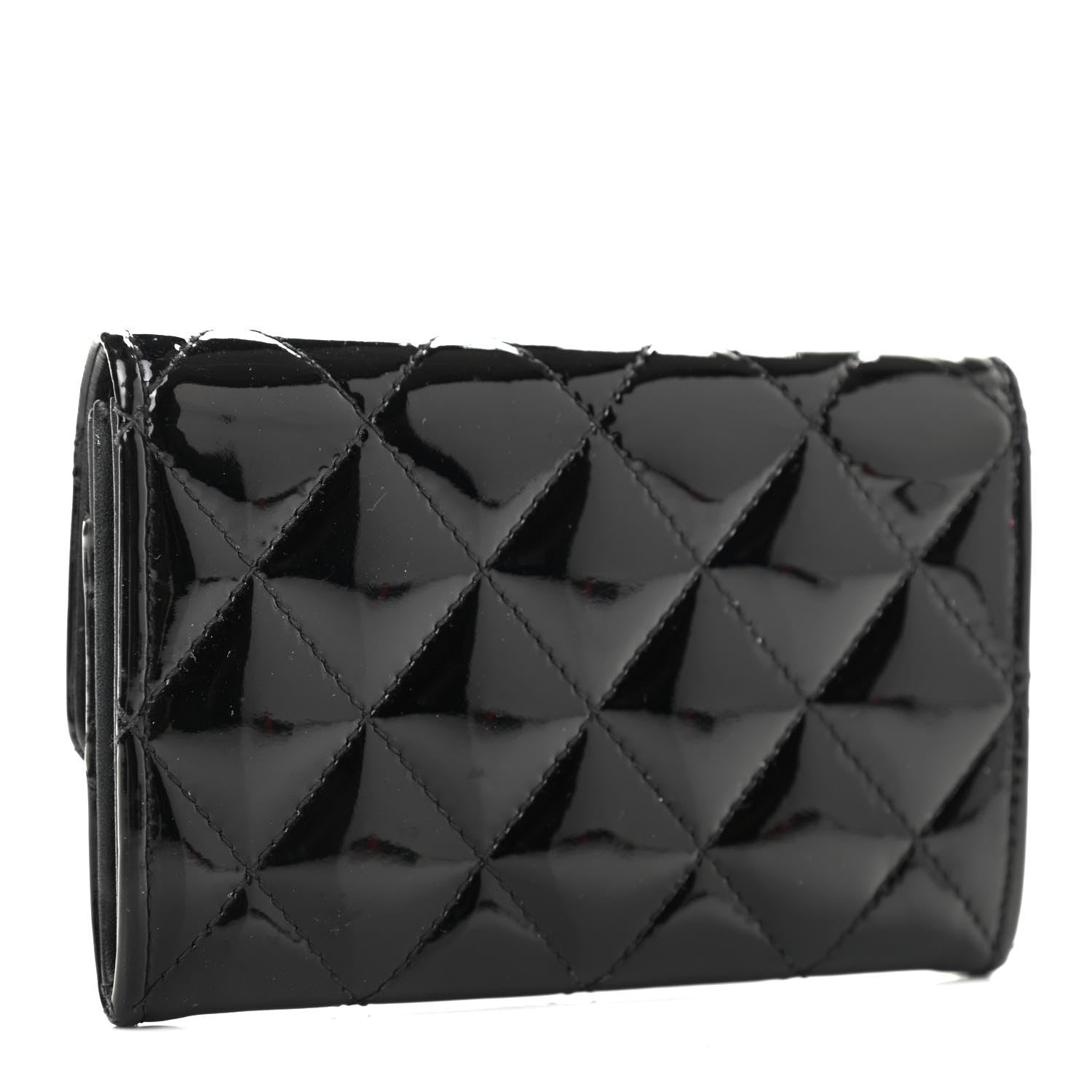 Chanel Patent Quilted Flap Card Holder Black 3 of 10