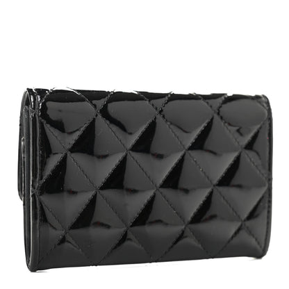Chanel Patent Quilted Flap Card Holder Black 3 of 10