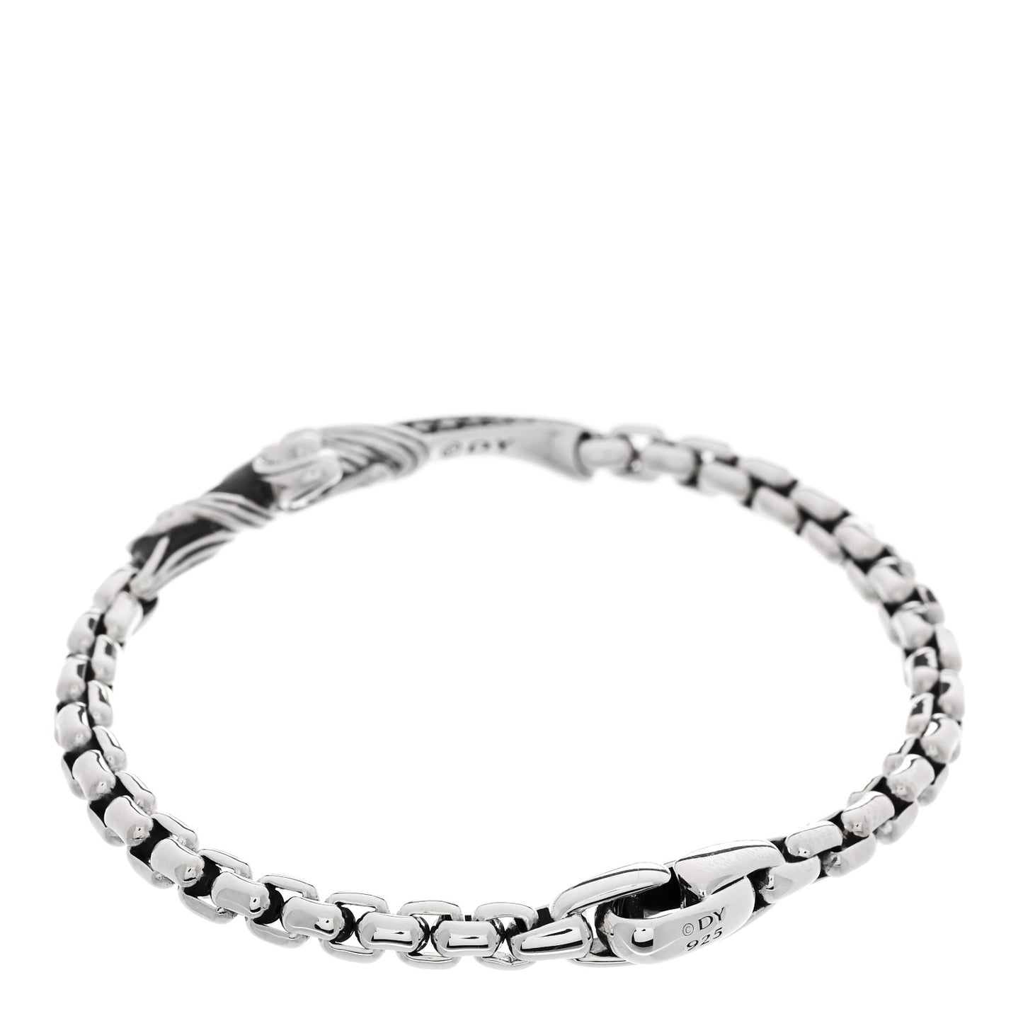 Sterling Silver Black Diamond Mens Waves Dagger Bracelet