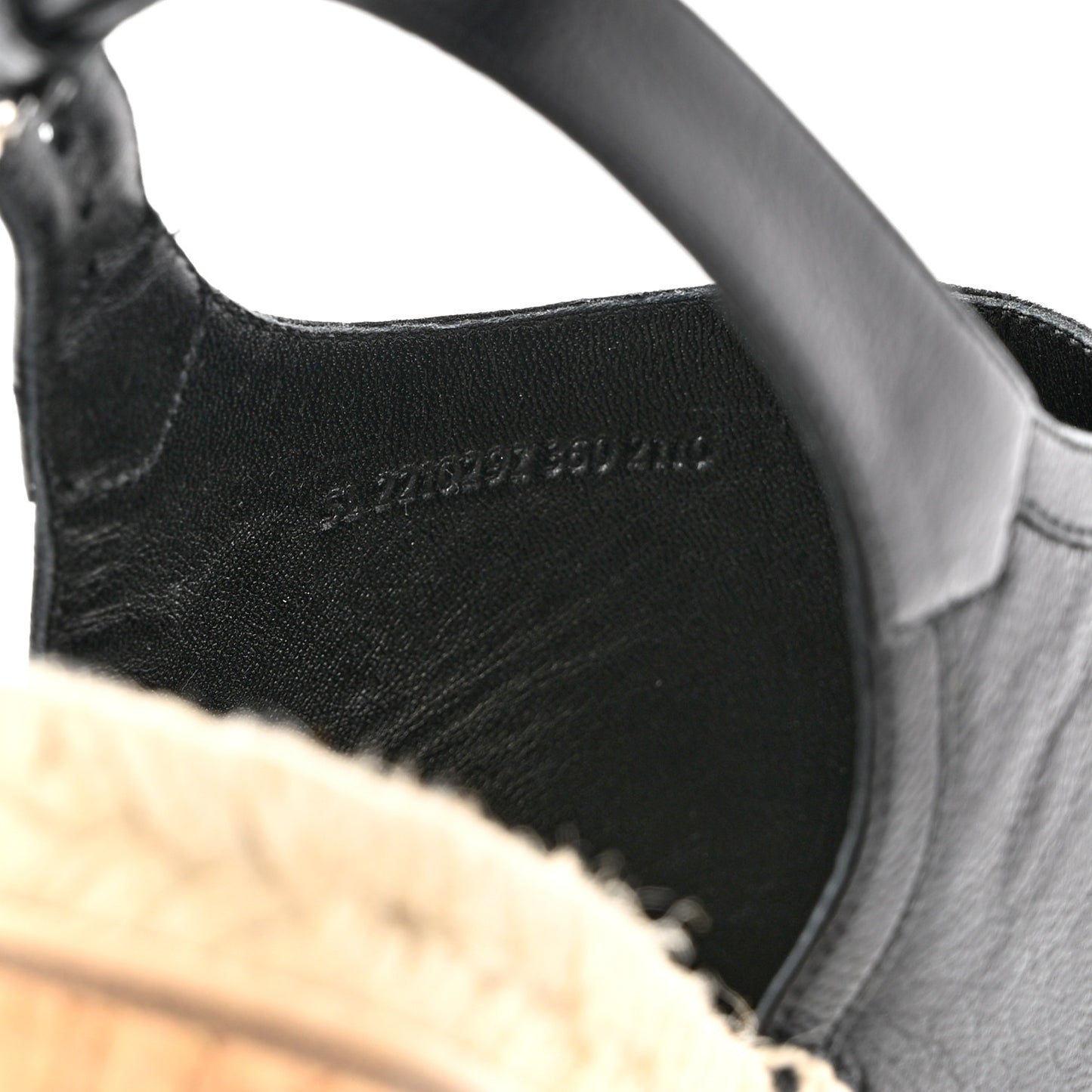 Goatskin Envie 30 Espadrille Wedge Sandals 36 Black