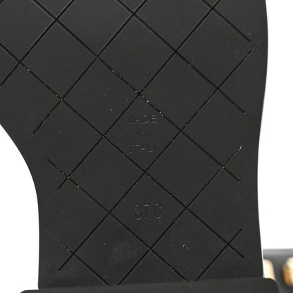 Chanel Lambskin Patent Calfskin Quilted CC Lace Up Combat Boots 37 Black 7 of 12