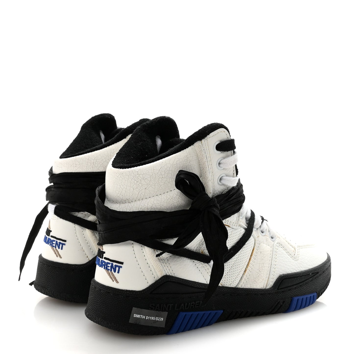 Calfskin Smith High Top Sneakers 36 White Black
