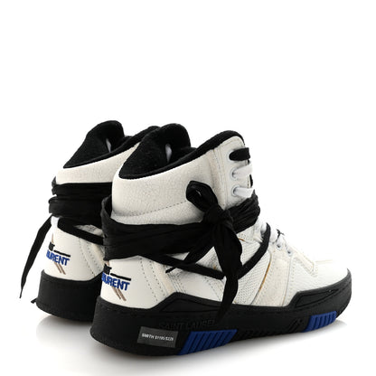 Saint Laurent Calfskin Smith High Top Sneakers 36 White Black 9 of 20