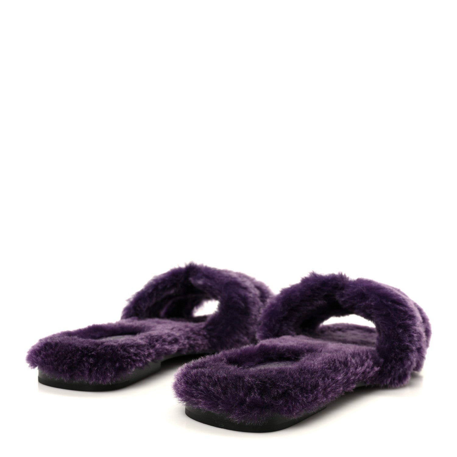 Hermes Woolskin Oran Sandals 38.5 Violet Fonce 5 of 8