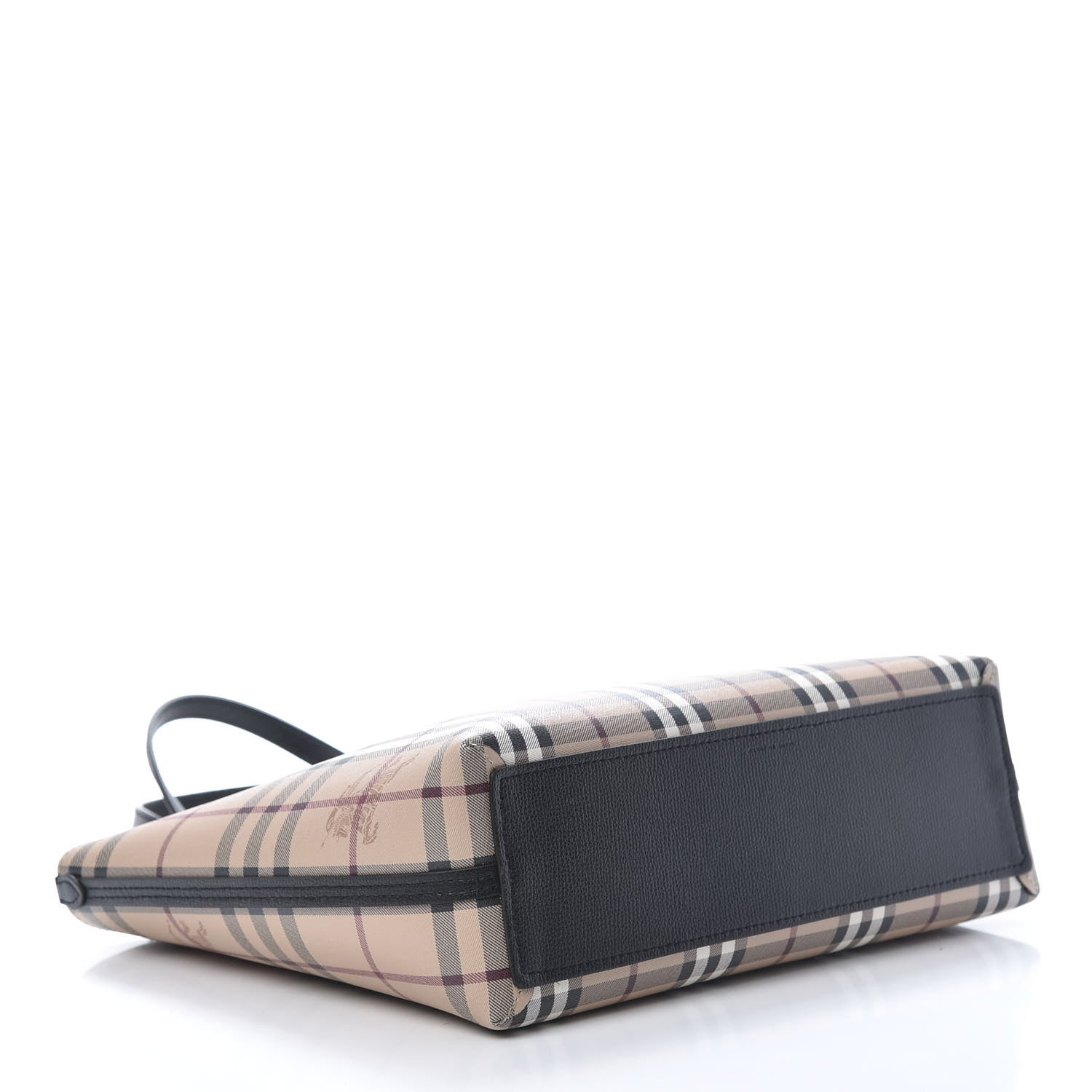 Burberry Grainy Calfskin Haymarket Check Small Reversible Tote Black 6 of 15