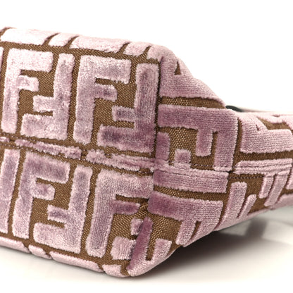 Fendi Velvet Jacquard FF Mini Roll Tote Dusty Mauve 11 of 12
