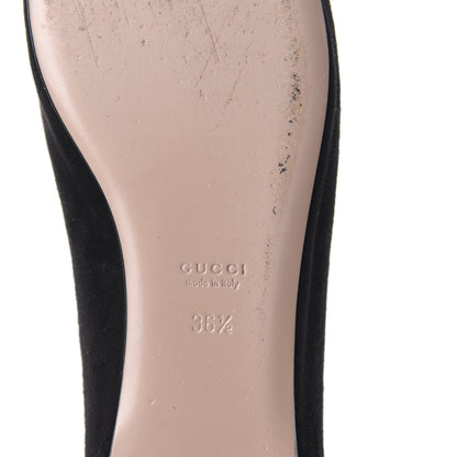 Gucci Suede Crystal Interlocking G Ballet Flats 36.5 Black 9 of 9