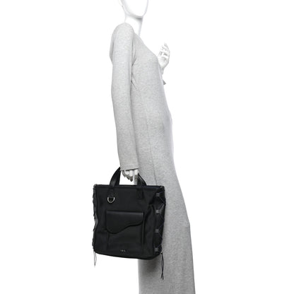 Christian Dior X SACAI Nylon Grained Calfskin Saddle Tote Black 2 of 10