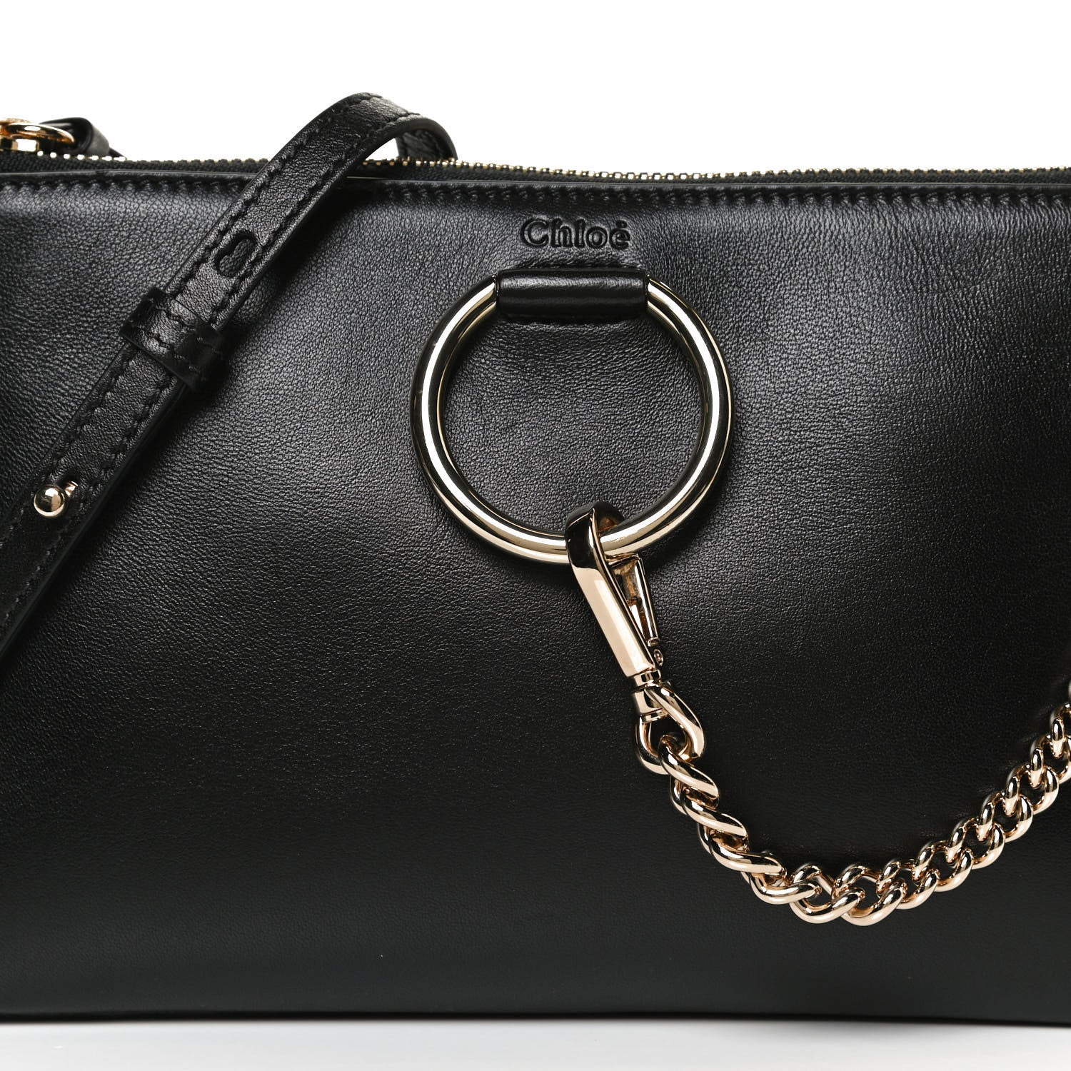 Chloe Supple Lambskin Small Faye Soft Zippered Shoulder Bag Black 8 of 14