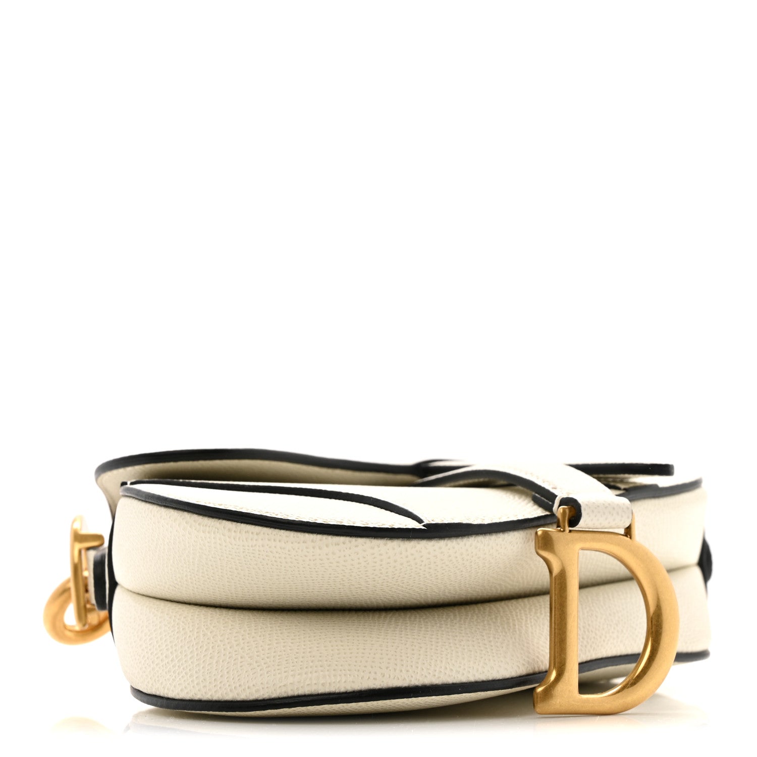 Christian Dior Grained Calfskin Mini Saddle Bag With Strap White 4 of 12