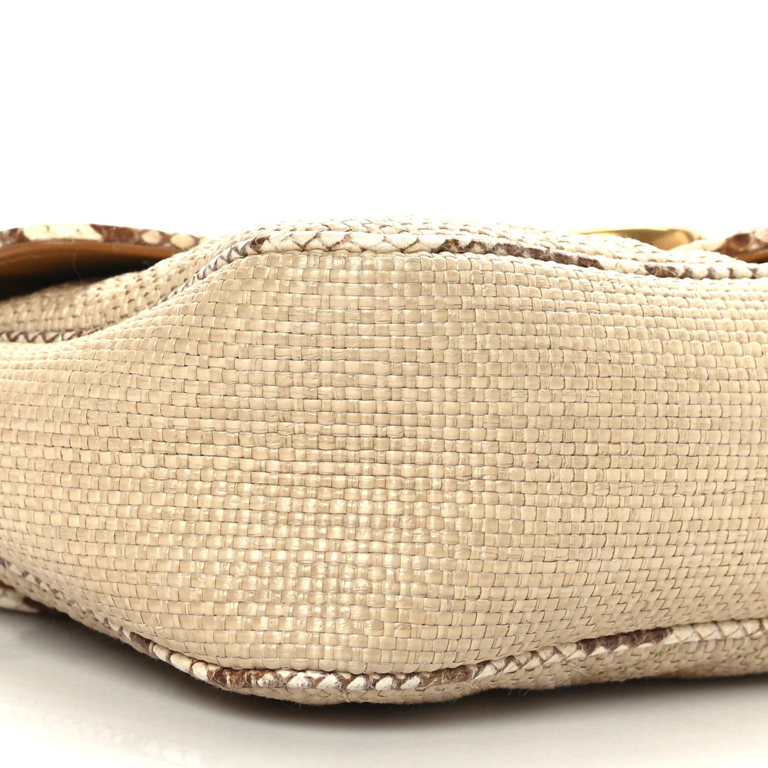Gucci Raffia Elaphe Matelasse Small GG Marmont Shoulder Bag Natural Cream Brown 8 of 9