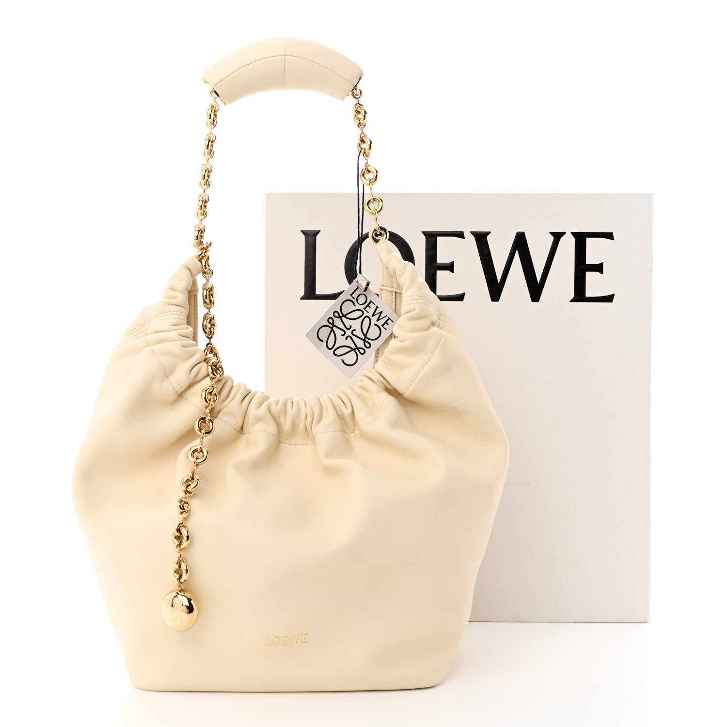 Loewe Buttery Nappa Lambskin Small Squeeze Bag Chalk 10 of 10