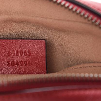 Gucci Calfskin Matelasse Mini GG Marmont Chain Shoulder Bag Hibiscus Red 7 of 7