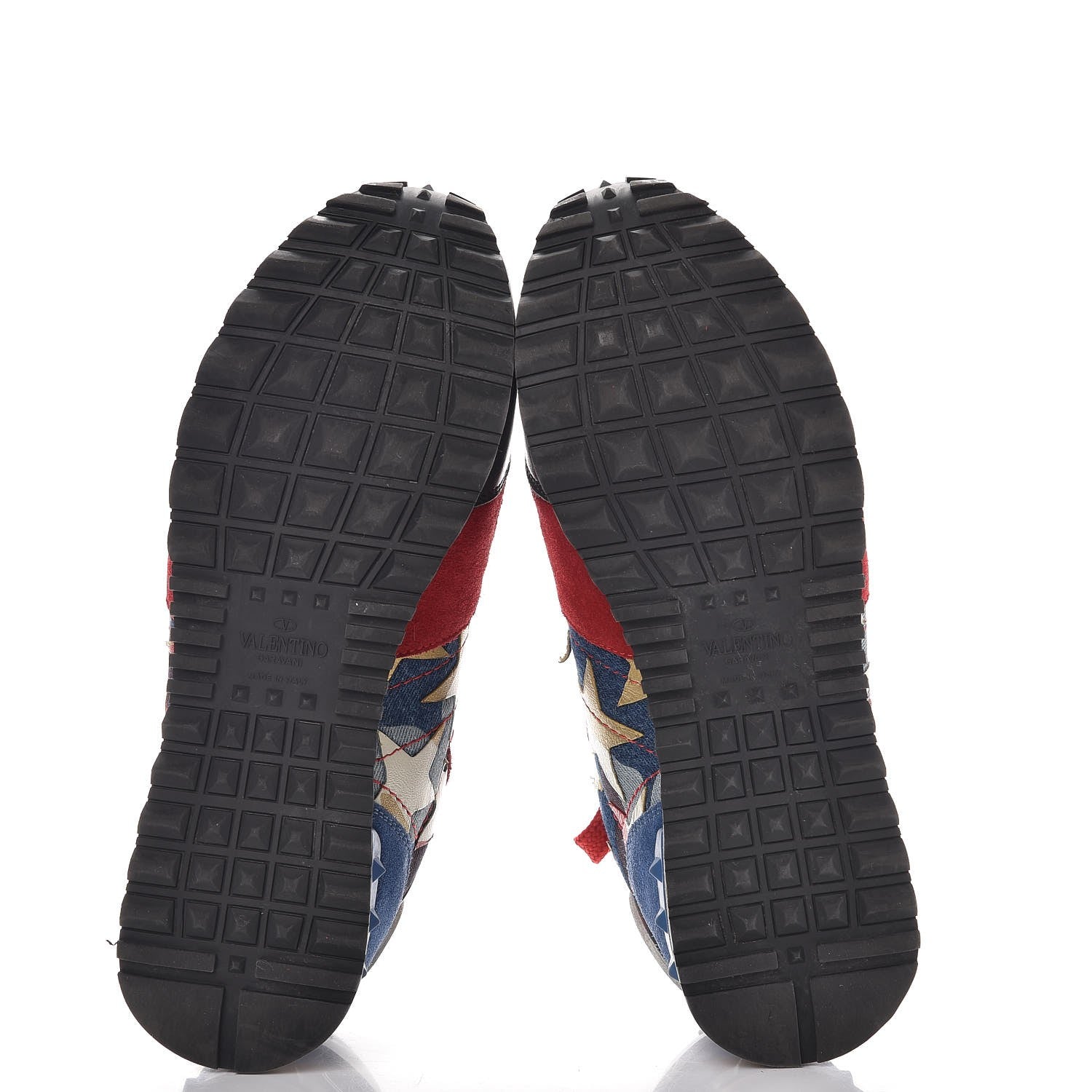 Valentino Garavani Suede Denim Camustars Womens Rockrunner Sneakers 38 Blue Red 7 of 12