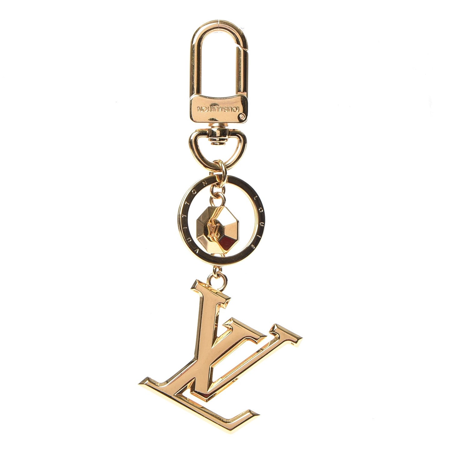 LV Facettes Bag Charm Key Holder Gold