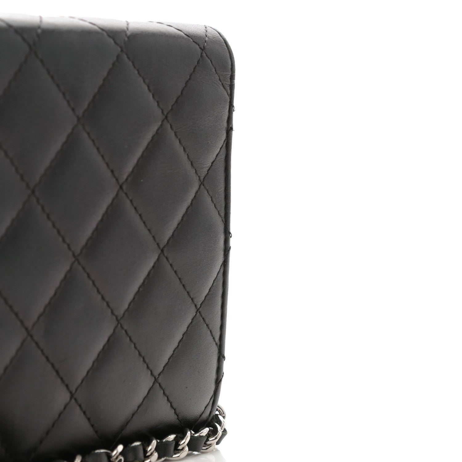 Chanel Calfskin Quilted Cambon Wallet On Chain WOC Black 14 of 14