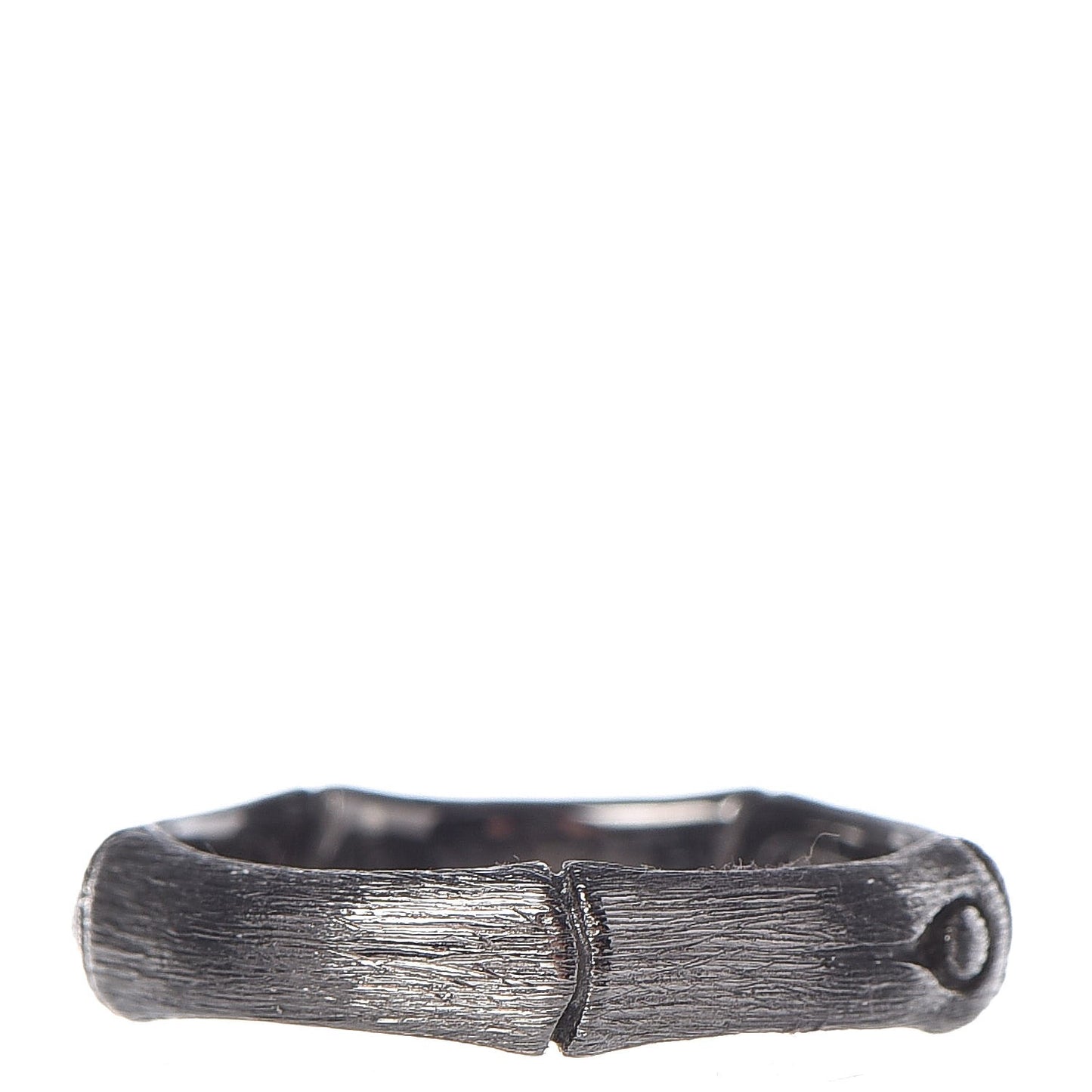 Rhodium Plated Sterling Silver Bamboo Ring 54 7