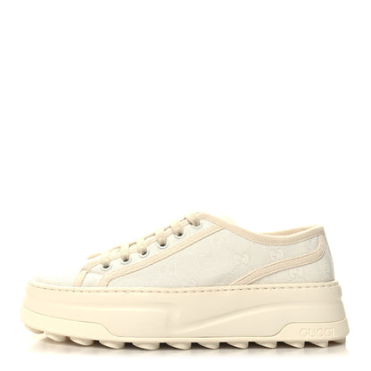 Gucci GG Monogram Womens 1977 Tennis Platform 52mm Sneakers 38 Great White Mystic White 1 of 7